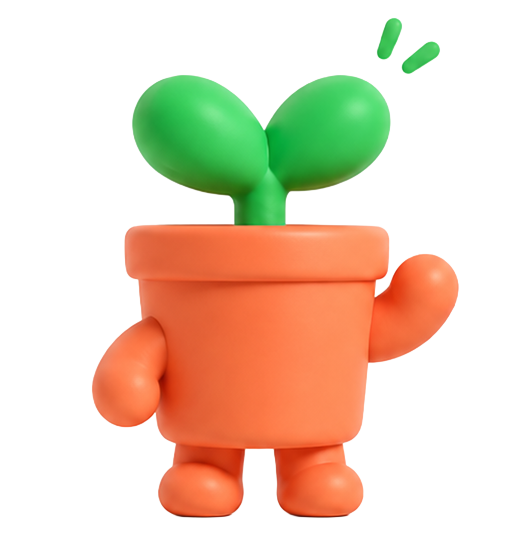 SPROUT 橙色花盆角色
