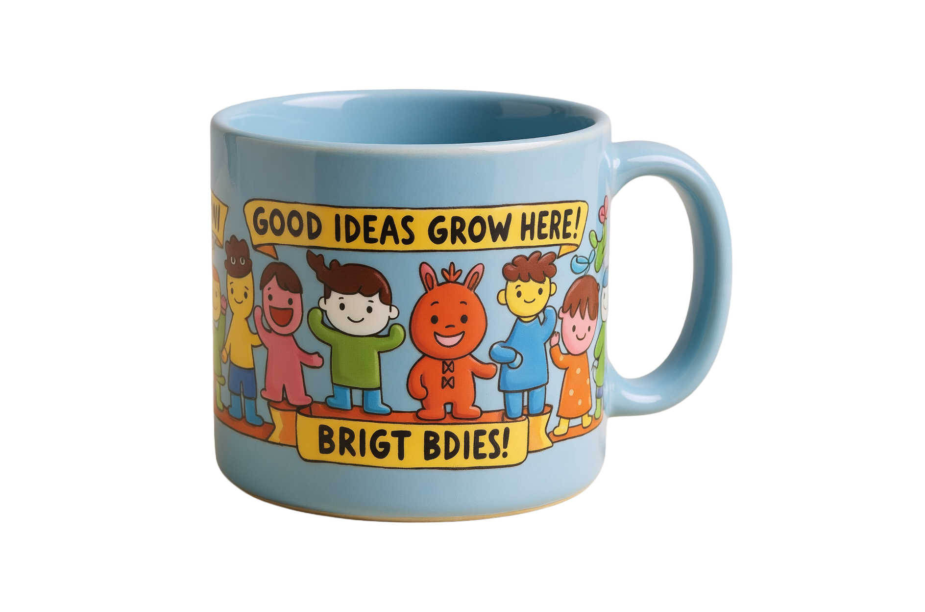 Bright Buddies 蓝色陶瓷杯